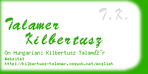 talamer kilbertusz business card